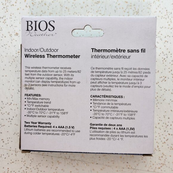 Bios Weather Indoor/Outdoor Wireless Thermometer - Picture 3 of 3
